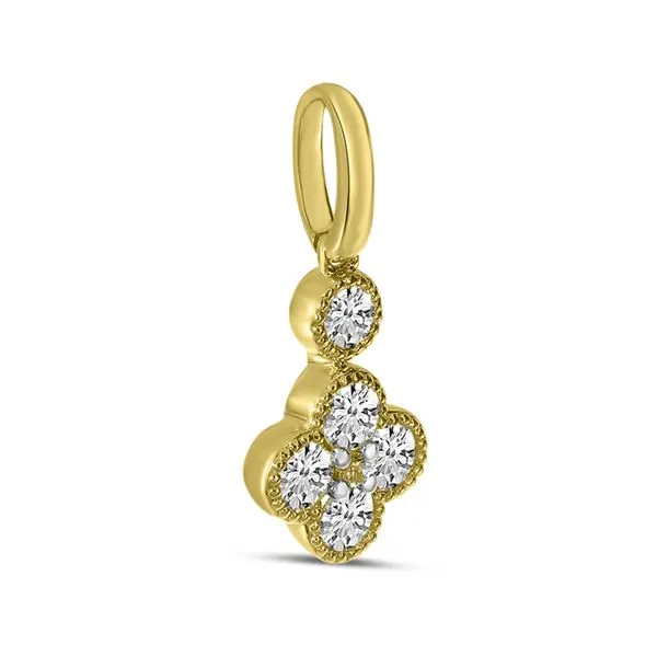 14k Yellow Gold Diamond Clover Necklace