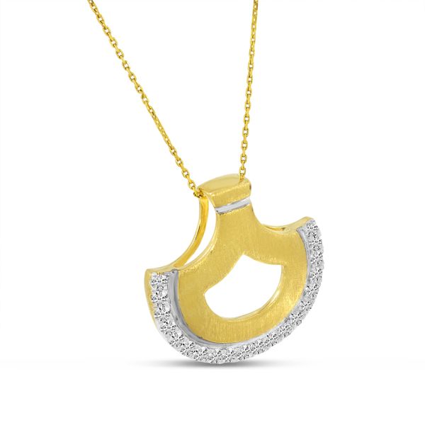 14K Yellow Gold Diamond Pendant Image 4 David Mann, Jeweler Geneseo, NY