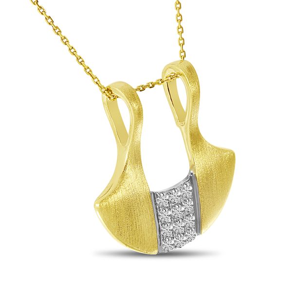 14K Yellow Gold Diamond Black Brushed Pendant Image 4 Glatz Jewelry Aliquippa, PA