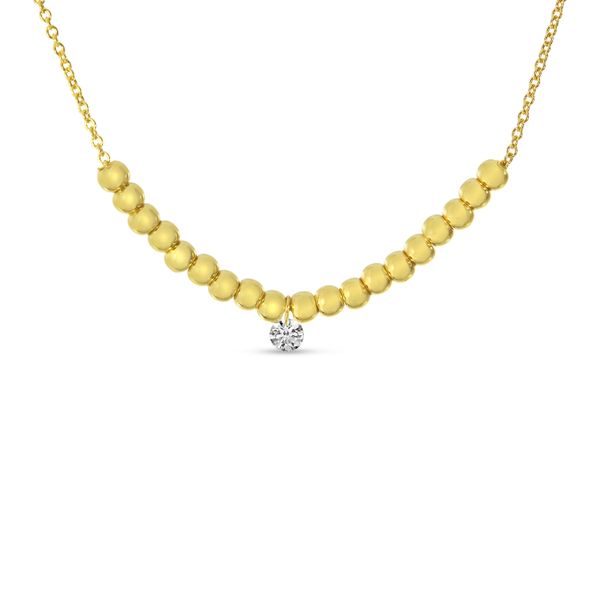 14K Yellow Gold Dashing Diamond Beaded Necklace LeeBrant Jewelry & Watch Co Sandy Springs, GA