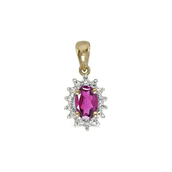 14K Gold Pink Topaz Pendant Necklace