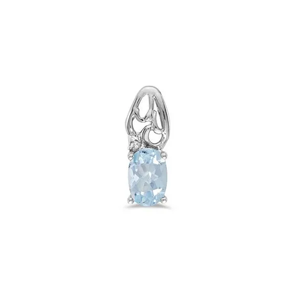 Oval Aquamarine & Diamond Pendant