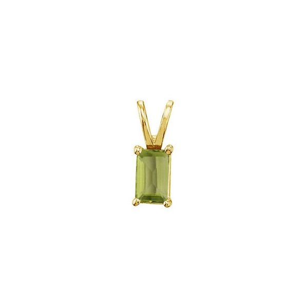 14K Yellow Gold Emerald Cut Peridot Pendant David Mann, Jeweler Geneseo, NY
