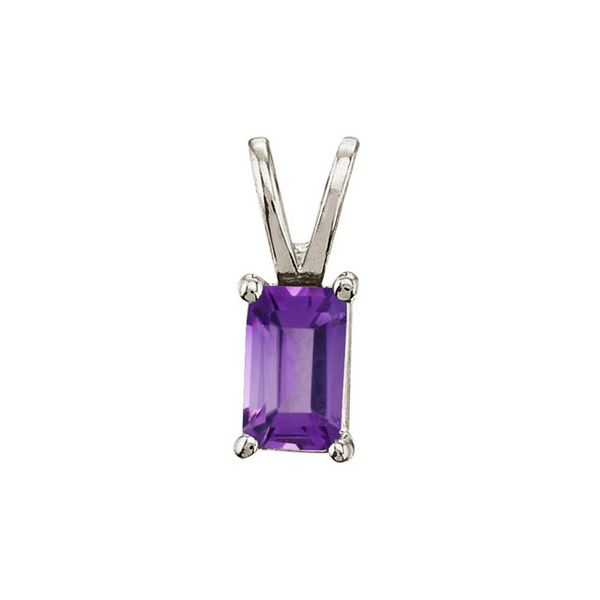 3 ct. t.g.w. Emerald Cut Amethyst and Diamond Accent Pendant with Chain in  Sterling Silver | BJ's Wholesale Club