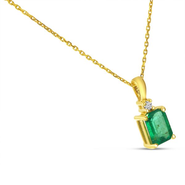 14K Yellow Gold Precious Emerald Cut Pendant Image 4 Lennon's W.B. Wilcox Jewelers New Hartford, NY