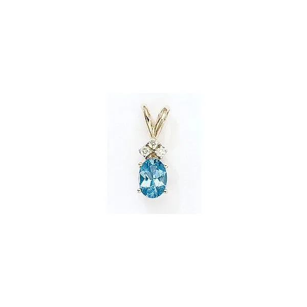 December Blue Topaz Birthstone with Yellow Gold and Diamond