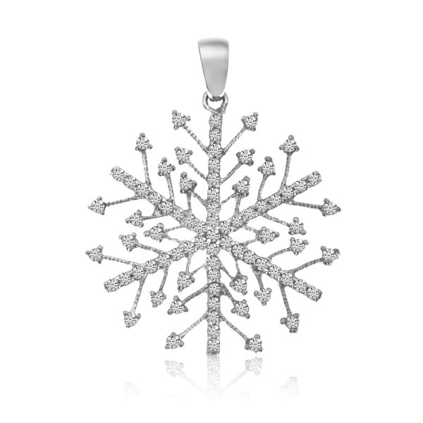 14k White Gold Snowflake Diamond Pendant Priddy Jewelers Elizabethtown, KY