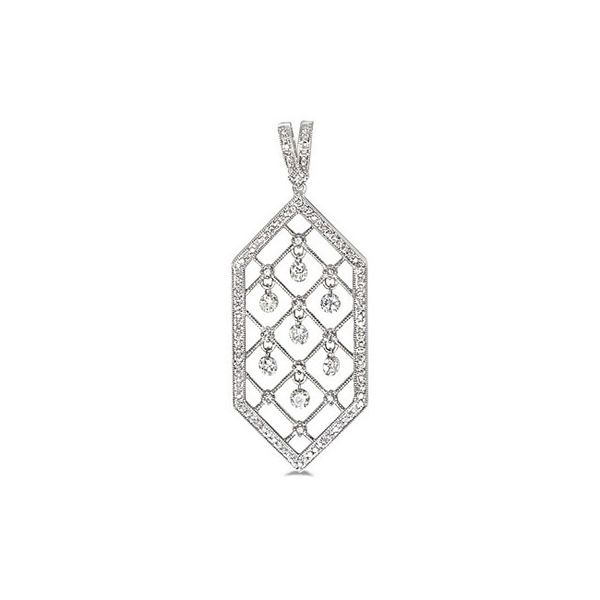 14K White Gold Diamond Dashing Diamonds Pendant Priddy Jewelers Elizabethtown, KY