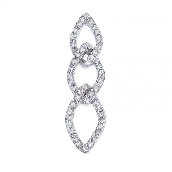 14K White Gold .14 Ct Diamond Triple Link Fashion Pendant Priddy Jewelers Elizabethtown, KY