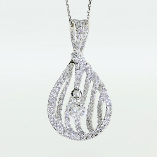 14k White Gold Dashing Diamonds Cage Pendant Priddy Jewelers Elizabethtown, KY