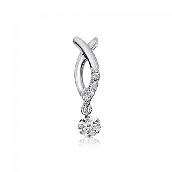 14K White Gold .12 Ct Dashing Diamond Fashion Pendant Glatz Jewelry Aliquippa, PA