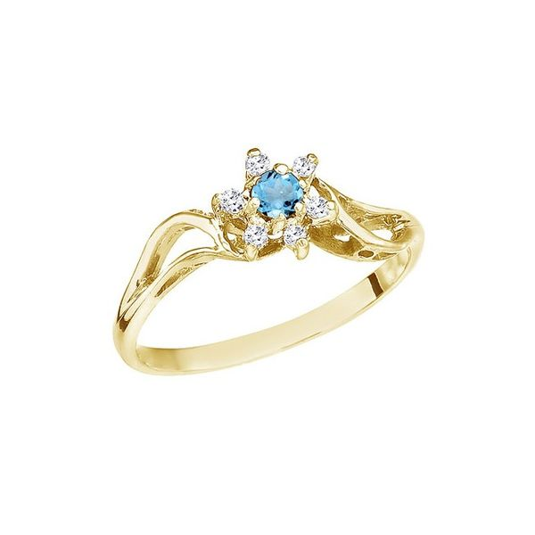Bubbly Bliss 14KT Diamond & London Blue Topaz Finger Ring
