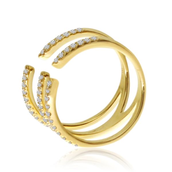 14K Yellow Gold 5 Row Diamond Claw Fashion Ring Image 2 Glatz Jewelry Aliquippa, PA