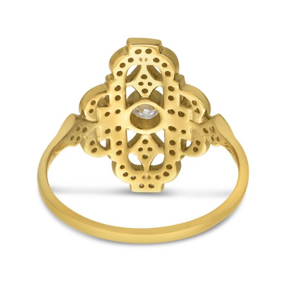 14K Yellow Gold Art Deco Diamond Ring Image 3 Windham Jewelers Windham, ME