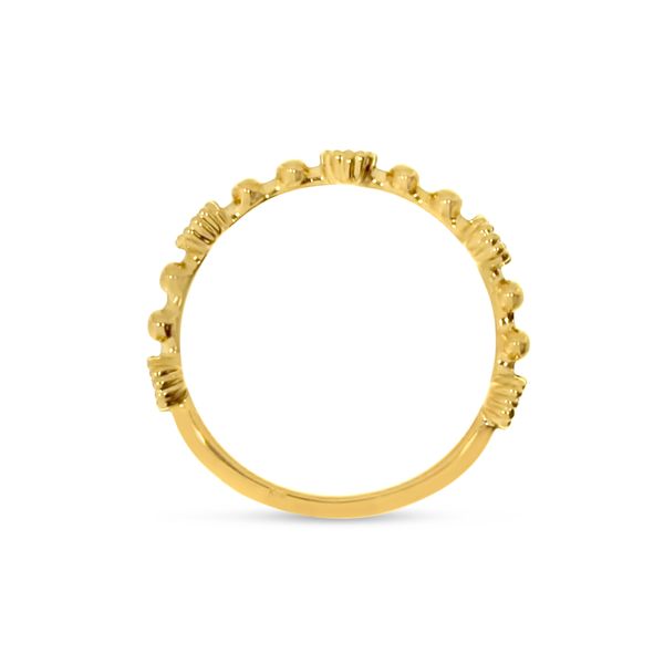 14K Yellow Gold Diamond Beaded Stackable Ring Image 3 Windham Jewelers Windham, ME