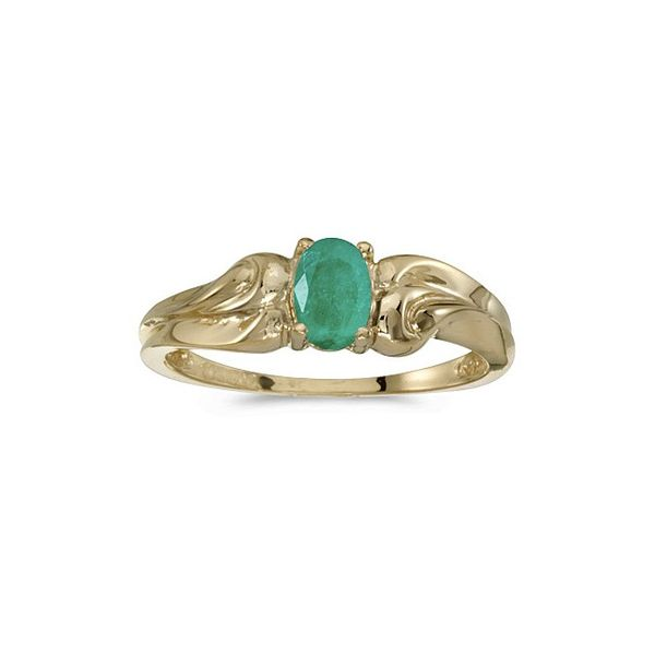 Emerald Ring with Diamonds in Pink Gold | KLENOTA