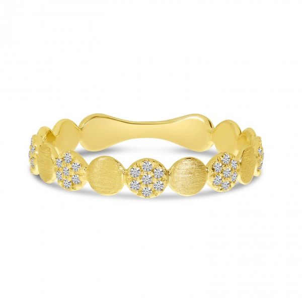 14K Yellow Gold Diamond and Gold Brushed Bubble Ring Karen's Jewelers Oak Ridge, TN