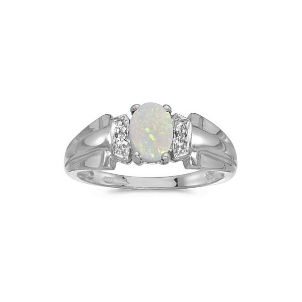 14k White Gold Oval Opal And Diamond Ring RM1041XW-10 | Rick's Jewelers ...