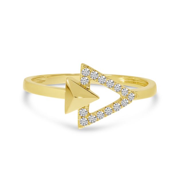 14K Yellow Gold Diamond Double Triangle Ring Image 2 Lake Oswego Jewelers Lake Oswego, OR