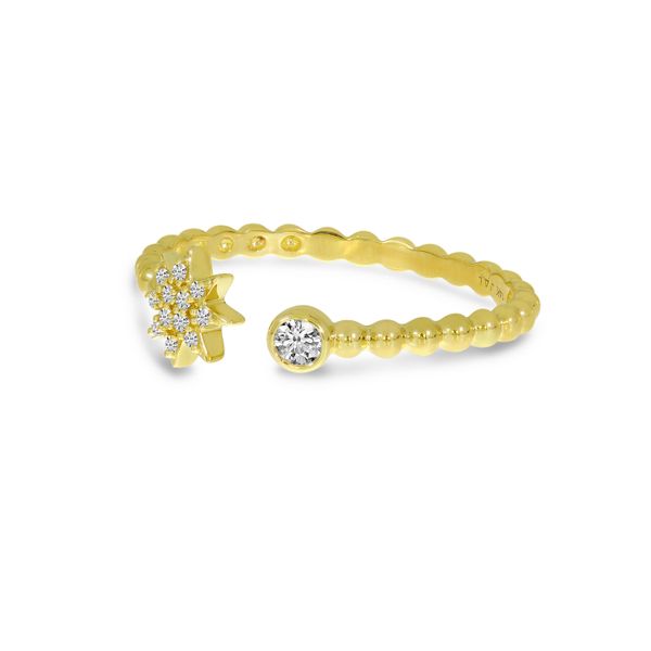 14K Yellow Gold Diamond Starburst Beaded Ring Image 2 Glatz Jewelry Aliquippa, PA