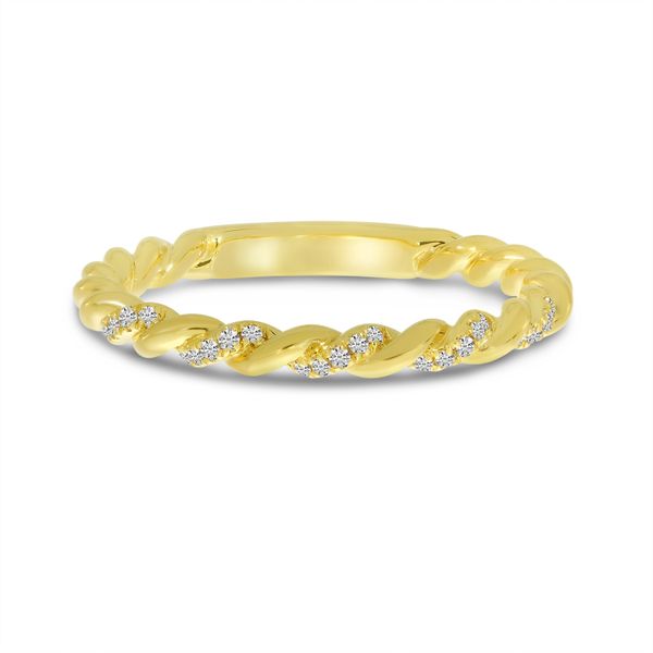 14K Yellow Gold Diamond Twist Stackable Ring Rick's Jewelers California, MD