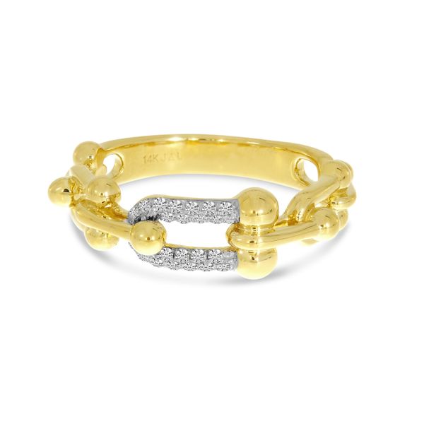 14K Yellow Gold Diamond U-Link Ring Glatz Jewelry Aliquippa, PA