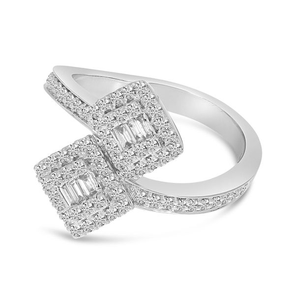 14K White Gold Diamond Double Cube Illusion Ring Image 2 Karen's Jewelers Oak Ridge, TN