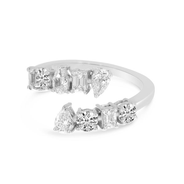 14K White Gold Fancy Cut Shapes Bypass Ring Image 2 Karen's Jewelers Oak Ridge, TN