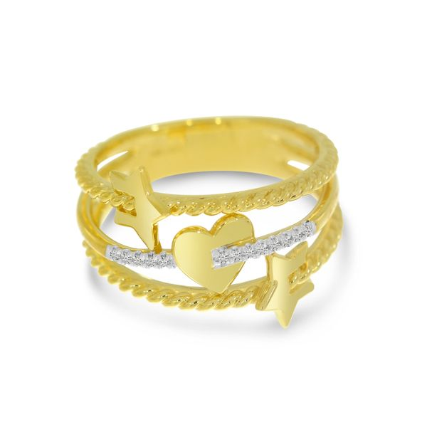Fashion Ring Set Trendy Heart / Couple Knot / Peace Design - Temu