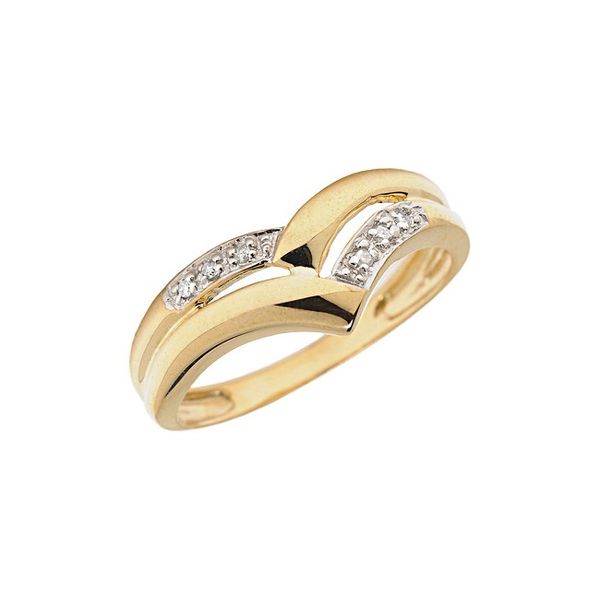 14K Yellow Gold Diamond Chevron Ring Windham Jewelers Windham, ME