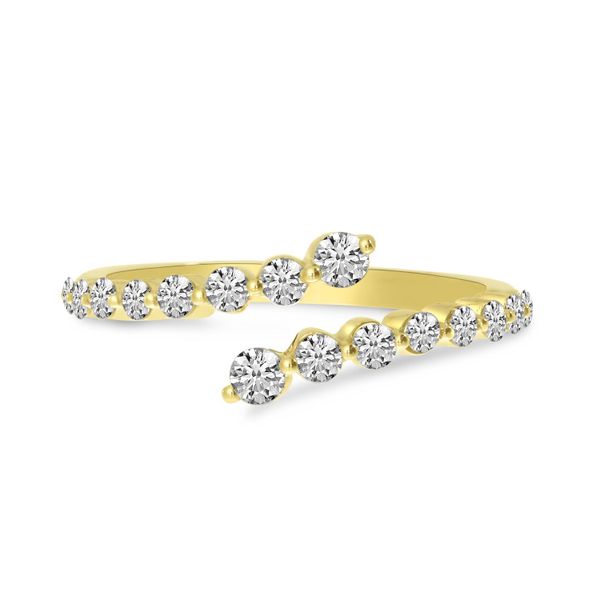 14K Yellow Gold Graduated Diamonds Bypass Ring Priddy Jewelers Elizabethtown, KY