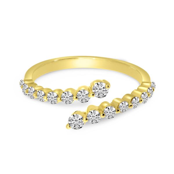 14K Yellow Gold Graduated Diamonds Bypass Ring Image 2 Priddy Jewelers Elizabethtown, KY