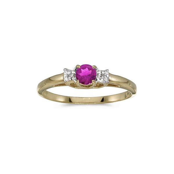 Pink Topaz Ring Diamond Pink Topaz Ring 14K Gold Ring / 