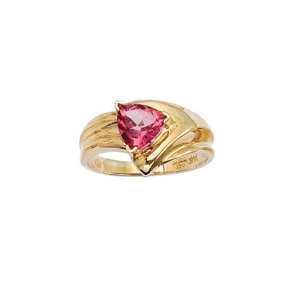 Pink Topaz Ring Diamond Pink Topaz Ring 14K Gold Ring / 