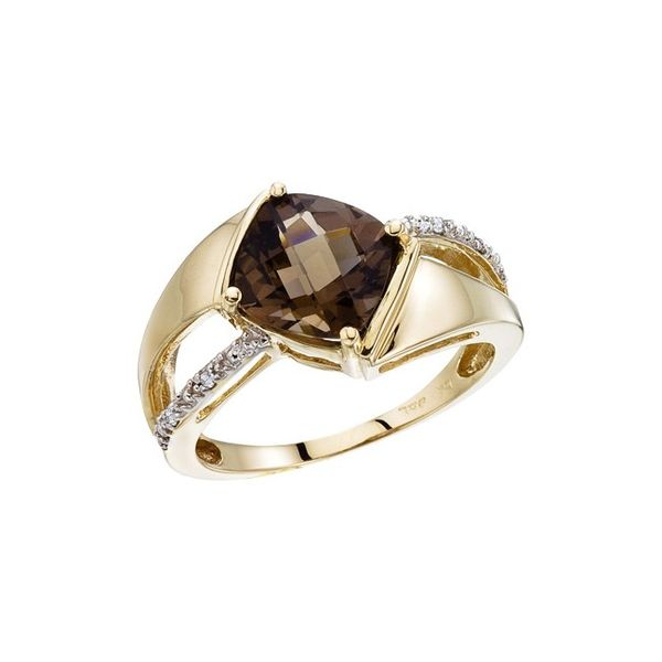 14K Yellow Gold Smoky Topaz and Diamond Ring RM2806-ST, Priddy Jewelers