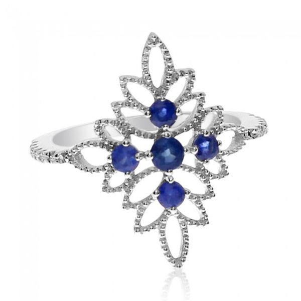 14K White Gold Precious Sapphire and Diamond Fashion Ring Rick's Jewelers California, MD