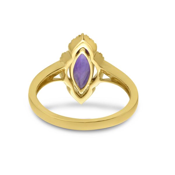 14K Yellow Gold Marquise Amethyst and Diamond Semi Precious Ring Image 3 Priddy Jewelers Elizabethtown, KY