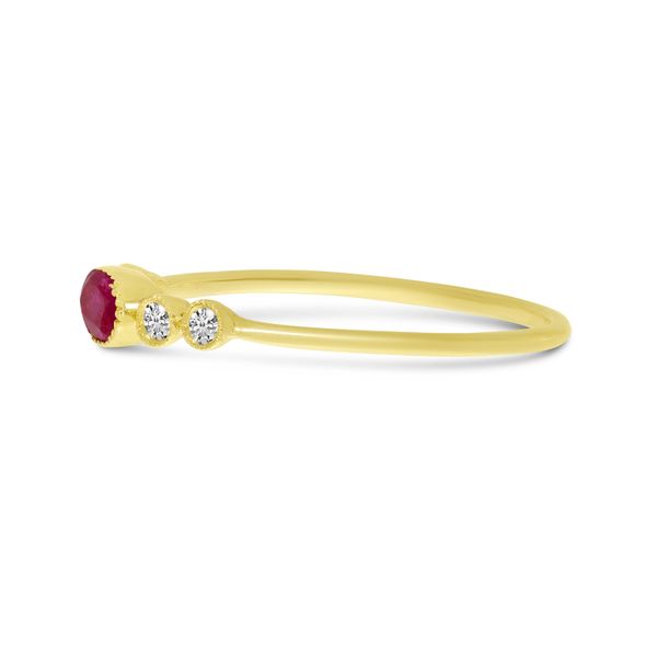 14K Yellow Gold Oval Ruby and Diamond Stackable Precious Ring Image 3 Lake Oswego Jewelers Lake Oswego, OR