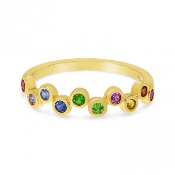 14K Yellow Gold Genuine Rainbow Sapphire Bubble Ring The Jewelry Source El Segundo, CA