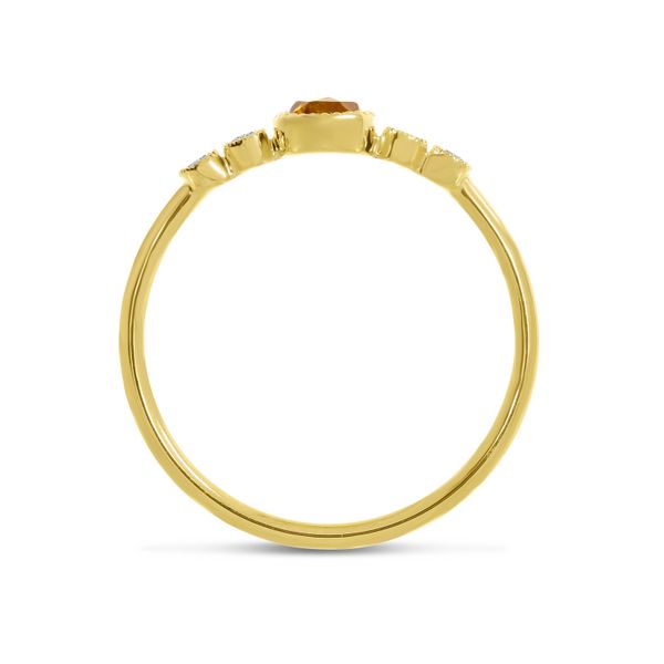 14K Yellow Gold Round Citrine and Diamond Stackable Semi Precious Ring Image 4 Lake Oswego Jewelers Lake Oswego, OR