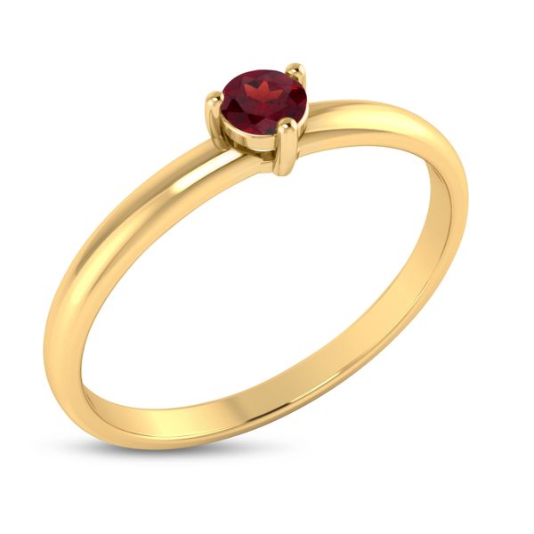 10K Yellow Gold 3mm Round Garnet Birthstone Ring Image 2 The Jewelry Source El Segundo, CA
