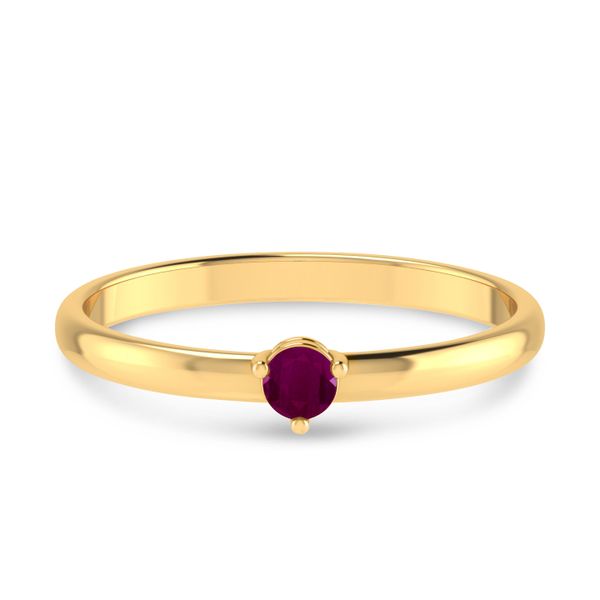 10K Yellow Gold 3mm Round Ruby Birthstone Ring Glatz Jewelry Aliquippa, PA