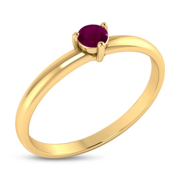 10K Yellow Gold 3mm Round Ruby Birthstone Ring Image 2 Glatz Jewelry Aliquippa, PA