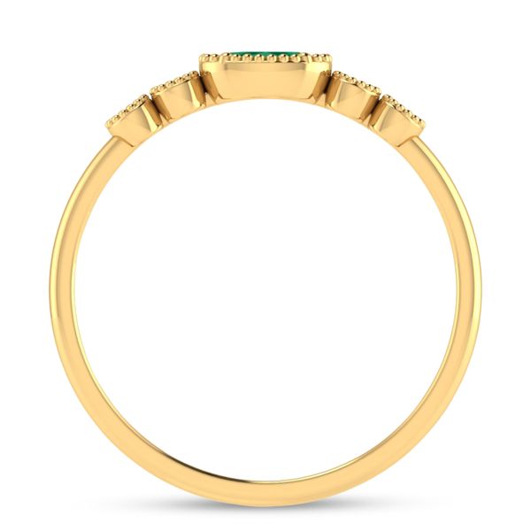 10K Yellow Gold Oval Emerald and Diamond Stackable Ring Image 3 Glatz Jewelry Aliquippa, PA