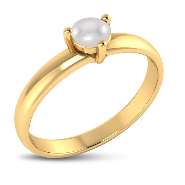 10K Yellow Gold 4mm Round Pearl Birthstone Ring Image 2 Priddy Jewelers Elizabethtown, KY