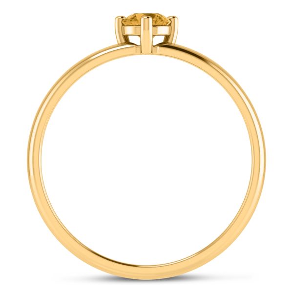 10K Yellow Gold 4mm Round Citrine Birthstone Ring Image 3 LeeBrant Jewelry & Watch Co Sandy Springs, GA