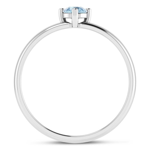 10K White Gold 4mm Round Aquamarine Birthstone Ring Image 3 The Jewelry Source El Segundo, CA