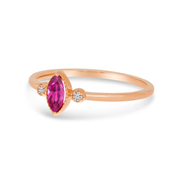 10K Rose Gold Marquis Pink Tourmaline Birthstone Ring Image 2 The Jewelry Source El Segundo, CA