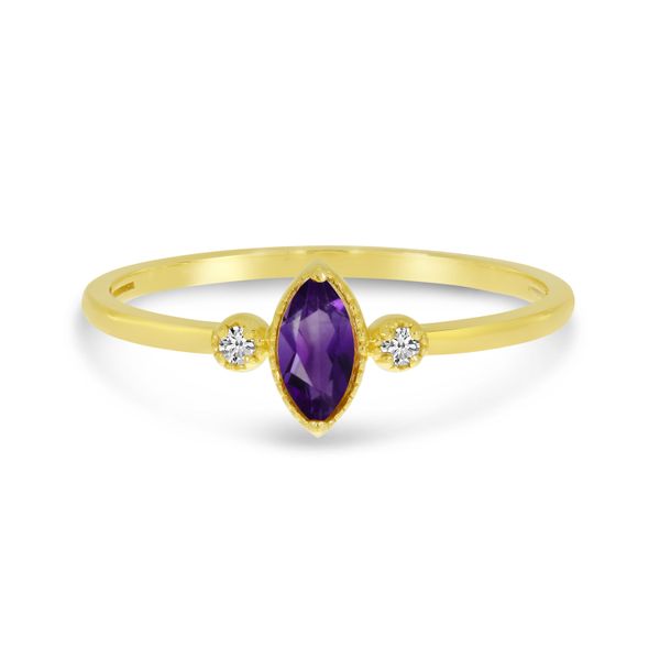 14K Yellow Gold Marquis Amethyst Birthstone Ring Lewis Jewelers, Inc. Ansonia, CT