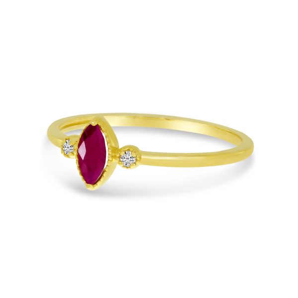 14K Yellow Gold Marquis Ruby Birthstone Ring Image 2 Lewis Jewelers, Inc. Ansonia, CT